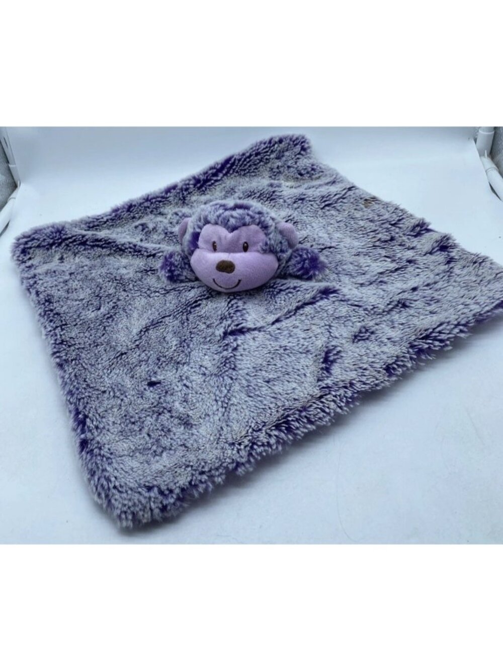 Animal Adventure Monkey Plush Lovey Purple Infant Security Blanket 12” X 13” Toy